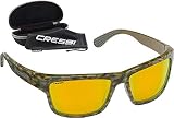 Cressi Unisex – Erwachsene Ipanema Sunglasses Sonnenbrille, Grüne Tarnung/Linse Orange Verspiegelte, Einheitsgröße