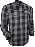 MDM Herren Motorrad Biker Hemd mit Protektoren in verschiedenen Farben (2XL, Grau Kariert)