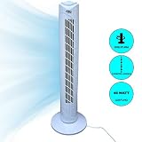 Säulenventilator Turmventilator 81cm | 3 Stufen Standventilator | 80° Oszillierender Boden Ventilator | Lautstärke max. 57dBA | 45 W | weiss | geringe Betriebskosten