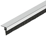 Gedotec Türboden-Dichtung zum Schrauben Bürstendichtung Tür Türbürste mit dichten Besatz | Zugluftstopper Länge 2000 mm | Türdichtung Aluminium mit PP Bürste schwarz | 1 Stück - Türdichter für Tore