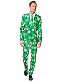 Suitmeister St. Patrick Anzüge für Herren - St. Patrick's Day Clovers - Mit Jackett, Hose und Krawatte mit Festlichen Print - XXL