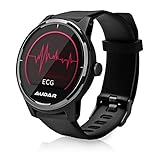 Audar E1 Fitness Smartwatch mit EKG PPG Blutdruckmessung Pulsmesser Kalorien- & Schrittzähler Distanzmessung Schlafmonitor Benachrichtigungsfunktion Sportmodus, IP67 für Frauen Männer