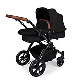 Ickle Bubba Stomp V3 All-in-One Baby Reisesystem mit Isofix Basis - Schwarz auf Schwarzem Gestell