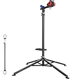 TecTake 402899 Fahrrad Reparaturständer, vierbeinig, mit Schnellspannsystem, 360°drehbare Klemme, magnetische Werkzeugablage, höhenverstellbar