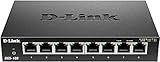 D-Link DGS-108 8-Port Layer2 Gigabit Switch (bis zu 2000 Mbit/s Datenübertragung pro Port, Non-Blocking-Architektur, lüfterlos, Metallgehäuse) schwarz