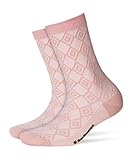 BURLINGTON Damen Socken Ladywell Diamond, Baumwollmischung, 1 Paar, Rosa (Blossom 8645), Größe: 36-41