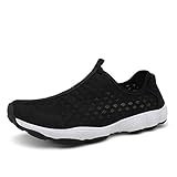 Ulogu Damen Badeschuhe Wasserschuhe Herren Aquaschuhe Strandschuhe Schnell trocknende Rutschfest Fitnessschuhe Schwimmschuhe Atmungsaktives Leicht Schuhe, Schwarz, 41 EU