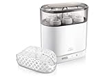 Philips Avent SCF287/02 elektrischer 4-in-1 Sterilisator inklusiv 1x Flasche 125 ml und 1x Schnuller