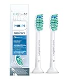 Philips Sonicare Original Aufsteckbürste ProResults HX6012/07, bis zu 2x mehr Plaqueentfernung, 2er Pack, Standard, Weiß