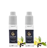 CIGMA 2 X 10ml E Liquid, Vanille, Neue Premium Qualitätsformel nur mit wertvollen Zutaten, Hergestellt für Elektronische Zigaretten und E Shishas
