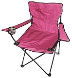 Spetebo Camping Klappstuhl in 7 Farben - Campingstuhl, Anglersessel mit Getränkehalter (pink)