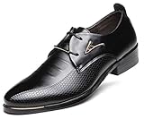 AARDIMI Herrenschuhe Herren Uniform Berufsschuhe Elegant Businessschuhe Lederschuhe Hochzeit Schuhe (46, Schwarz)