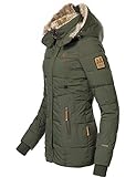 Marikoo Damen Winterjacke Steppjacke Nekoo Grün Gr. L