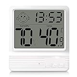 Unbekannt Chun Li Luftfeuchtigkeit Thermometer, elektronische Temperatur Hygrometer Innen-Großbild-Digital-Thermometer trocken Hygrometer mit Zeitanzeige Wetterstationen (Size : A)