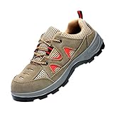 junkai Unisex-Sicherheitsschuhe Arbeitsschuhe Schutzschuhe Atmungsaktives Mesh Sportschuhe Leichte Stahlkappe rutschfeste Wanderschuhe Turnschuhe Sportliche Freizeitschuhe