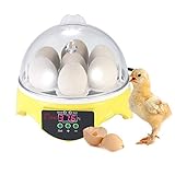 Chidi Toy Inkubatoren für Geflügeleier, 7 Eier Digital Inkubator Automatische Brutmaschine Brutkasten mit Temperaturkontrolle für Huhn Ente Gans Vogel Truthahn