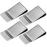 cococity Geldklammer, 4 Stück Edelstahl Geldscheinklammer Geldclip Silber Clip für Geldscheine Visitenkarte Kreditkarte Geschenk 50 * 25 * 0,75mm
