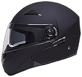 Klapphelm Integralhelm Helm Motorradhelm RALLOX 109 schwarz matt mit Sonnenvisier Größe XL