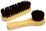 DELARA Eine kleine Schuhbürste und eine Cremebürste aus Naturborsten im Set- Farbe: Schwarz