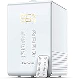 Elechomes Ultraschall Luftbefeuchter, 5.5L Top-Füllung Raumbefeuchter Warm/Kalt Dampf mit Fernbedienung und Feuchtmonitor, Timer 1-12H, Aroma-Diffusor für Baby Schlafzimmer bis 40-70m²