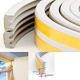 12M Fensterdichtung Türdichtung Gummidichtung selbstklebend Gummi Staub Weatherstrip Wasserdichtes Dichtung Dichtungsband Profildichtung Fenster Tür, E Profil in weiss