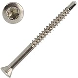 100 Stück Dielenschrauben 3,2 X 35/24 TORX TX-10 mit Linsenkopf, Edelstahl A2