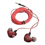 Marxways 3,5 MM MP3-Kontrabass 3 Meter Langer Kopfhörer-Kopfhörer Dreifacher Treiber In-Ear-Kopfhörer Hochauflösende Kopfhörer mit hoher Auflösung für Smartphones/PCs/Tablets