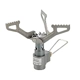 Lixada Gas Campingkocher Tragbar Winddicht Draussen Falten Winddicht Piezo Zündung Gas Herd Kochen Herd Teilt Brenner (25g 2700W Titanlegierung Campingkocher:)