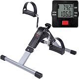Himaly Minibike Heimtrainer Bewegungstrainer Pedaltrainer Trainingsgerät Fitnessgerät mit LCD-Monitor Einstellbarer Widerstand Fahrradtrainer Fitness-Fahrrad Heimfahrrad Beintrainer Zuhause Büro