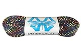 Derby Laces Rainbow 108 Inch Waxed Skate Lace for Roller Derby, Hockey and Ice Skates, and Boots by