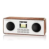 Albrecht DR 883 Digitalradio im Holzdesign mit Internet DAB+ UKW DLNA , Bluetooth , Farbdisplay , App-Funktion , Wecker und Sleeptimer