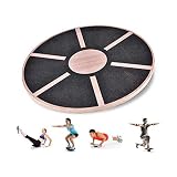 Premium Balance-Board Holz, Durchmesser 40cm - Therapiekreisel Wackelbrett für Fitness Physiotherapie zur Stärkung der Tiefenmuskulatur Trainingsknöchel