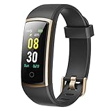 YAMAY Fitness Armband mit Blutdruckmessung,Smartwatch Fitness Tracker mit Pulsmesser Wasserdicht IP68 Fitness Uhr Blutdruck Messgeräte Pulsuhr Schrittzähler Uhr für Damen Herren Anruf SMS SNS Beachten