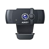 AUKEY Webcam 5 MP 1080p Full HD, Autofokus USB Web-Kamera mit Stereo-Mikrofon für Chat, Video und Aufnahme, kompatibel mit Windows, Mac und Android Desktop