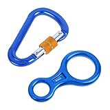 Yundxi Abseilgerät: 35KN Abseilachter, Stabil und Solide + Bergsport D-Ring Klettern Karabinerhaken Kletterausrüstung Set, CE Zertifiziert