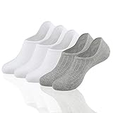 FARCHAT Herren 43-46 Sneaker Socken Damen Weiß Füsslinge Füßlinge Anti Rutsch Grau Unisex 10 Paar