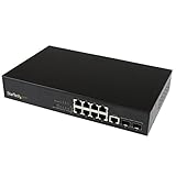 StarTech.com 10 Port L2 Managed Gigabit Ethernet Switch mit 2 offenen SFP Slots, Rack montierbarer Netzwerk Switch