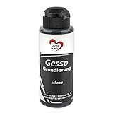 Ideen mit Herz Gesso | Premium-Grundierung für Acryl- & Ölfarben | stark deckend | 120 ml (schwarz)