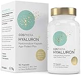 Hyaluronsäure Kapseln hochdosiert mit 500 mg pro Kapsel - 90 vegane Hyaluron Kapseln im 3 Monatsvorrat - 500-700 kDa I Angereichert mit Zink, Vitamin C, B12 & Bioflavonoiden für Haut und Knochen