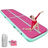FBSPORT Airtrack Matte, 20CM Dicke Aufblasbare Gymnastikmatte, Länge 3M Tumbling Matte, Yogamatte, Turnmatte mit Tragetasche, Fitnessmatte für Gym, Training, Zuhause, Yoga