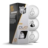 Wilson Staff Golfbälle 3er Pack Motiv F-You Mittelfinger Geschenkidee Golf Geschenke für Golfer (Duo)