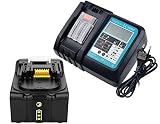BL1850B Akku 18V 5.0Ah mit Ladegerät DC18RC für Makita Radio DMR100 DMR101 DMR102 DMR105 DMR108 DMR110, für Makita 18V Akku BL1830 BL1840 BL1850