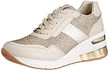 TOM TAILOR Damen 1193804 Sneaker, beige-Gold, 38 EU