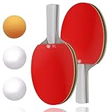 TK Gruppe Timo Klingler Tischtennis Set - Tischtennisschläger, Tischtennisbälle - für Training & Wettkampf - Ping Pong - Tischtenniskellen Schläger & Bälle (1x)