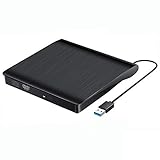 Externe CD/DVD Laufwerk USB 3.0, Tragabar Brenner CD, Stecker und Abspielen Kompatibel mit Win10/XP/Win 7/Win 8, Laptop, Mac, MacBook Air/Pro