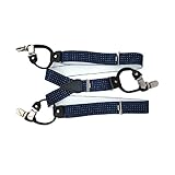 Dayneq Hosenträger 6 Stark Clips 3,5cm Breit (Blau Punkten 130cm)