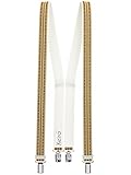 Xeira Hochwertige Unisex Hosenträger in H Form mit 4 stabilen Clips 36mm Breit in Uni Farben und Gestreift für Damen und Herren