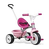 Smoby 740327 - Be Move rosa - Kinderdreirad mit Schubstange, Sitz mit Sicherheitsgurt, Metallrahmen, Pedal-Freilauf, für Kinder ab 15 Monaten
