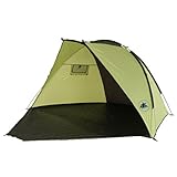 10T Strandmuschel Guadeloupe UV 80 verschließbares Strandzelt 3 personen Sonnenschutz XXL Windschutz