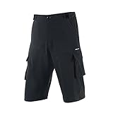 d.Stil BicRad Herren MTB Shorts Radsport Kurze Fahrrad Hosen Freizeit ohne Sitzpolster (XXL, Schwarz)